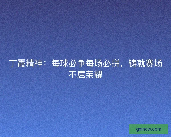 丁霞精神：每球必争每场必拼，铸就赛场不屈荣耀