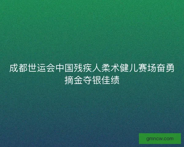 成都世运会中国残疾人柔术健儿赛场奋勇摘金夺银佳绩 成都世运会中国残疾人柔术健儿赛场奋勇摘金夺银佳绩